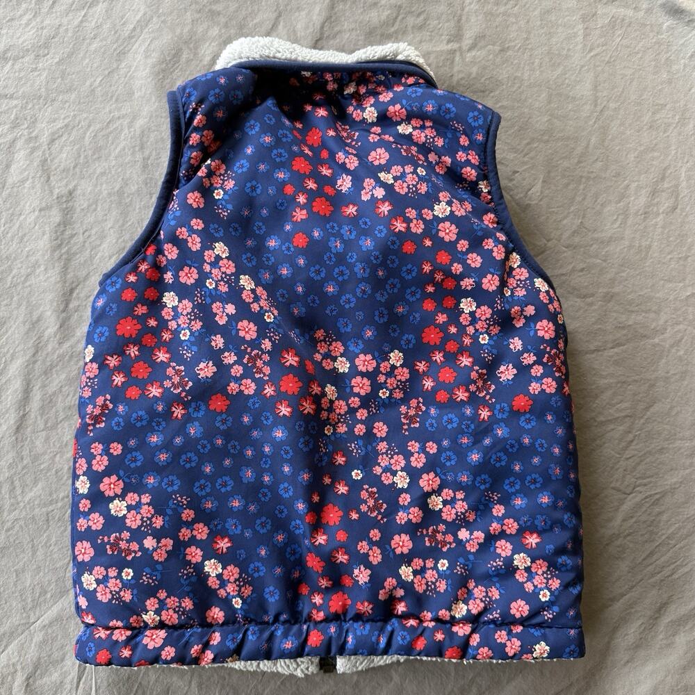 Buffalo David Bitton‎ Reversible Vest Blue Puffer Sherpa Girl's X-Small 5/6 - Picture 2 of 7